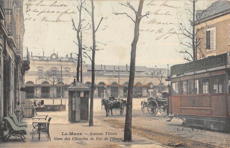Carte postale ancienne Le Mans - Avenue Thiers - Gare Des Chemins De Fer De L'Ouest au Mans