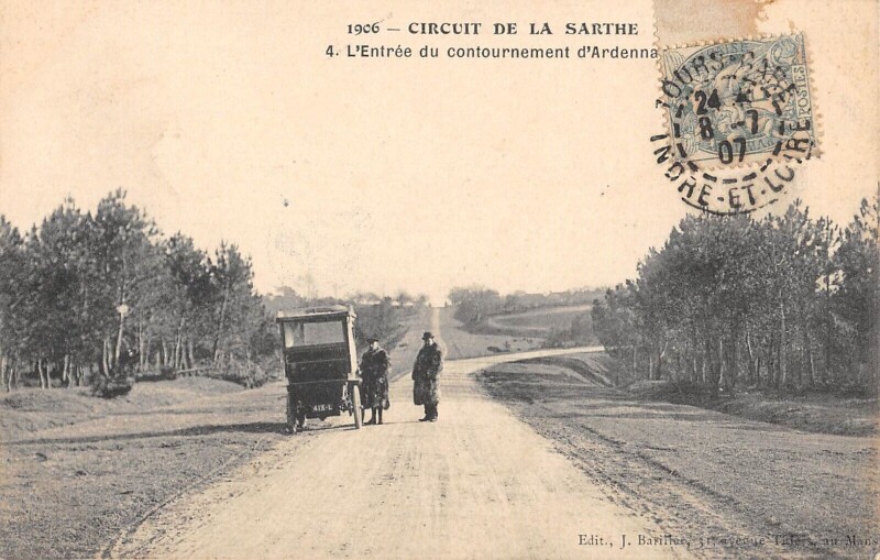 Carte postale ancienne Circuit De La Sarthe - L'Entree Du Contournement D'Ardennais