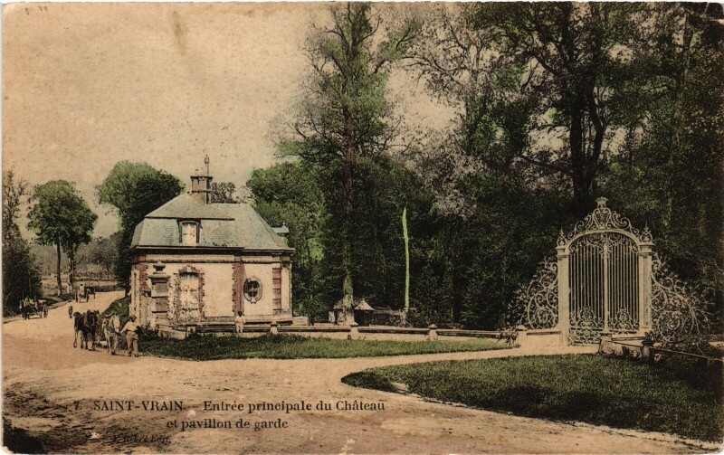 Carte postale ancienne Saint-Vrain Entree principale du Chateau France à Saint-Vrain