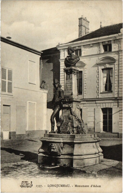 Carte postale ancienne Longjumeau Monument d'Adam France à Longjumeau