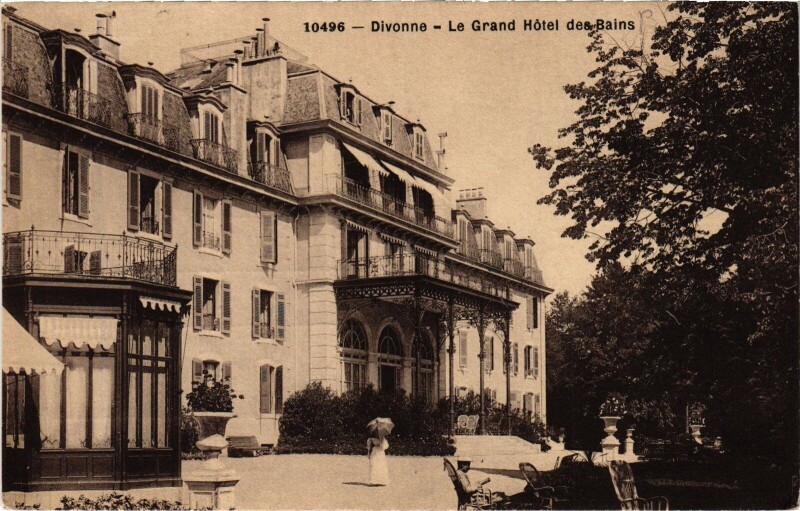 Carte postale ancienne Divonne-les-Bains Divonne Le Grand Hotel des bains à Divonne-les-Bains