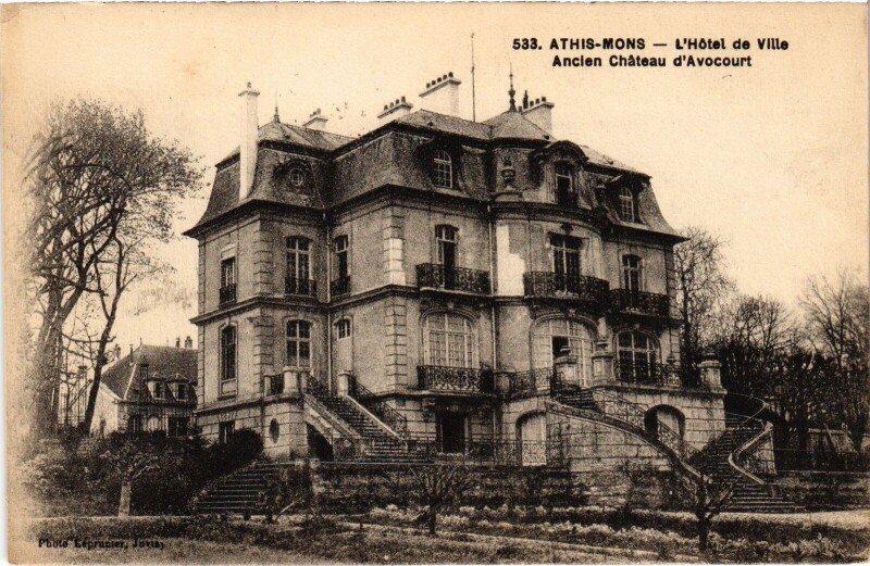 Carte postale ancienne Athis-Mons L'Hotel de Ville Ancien Chateau d'Avocourt France à Athis-Mons