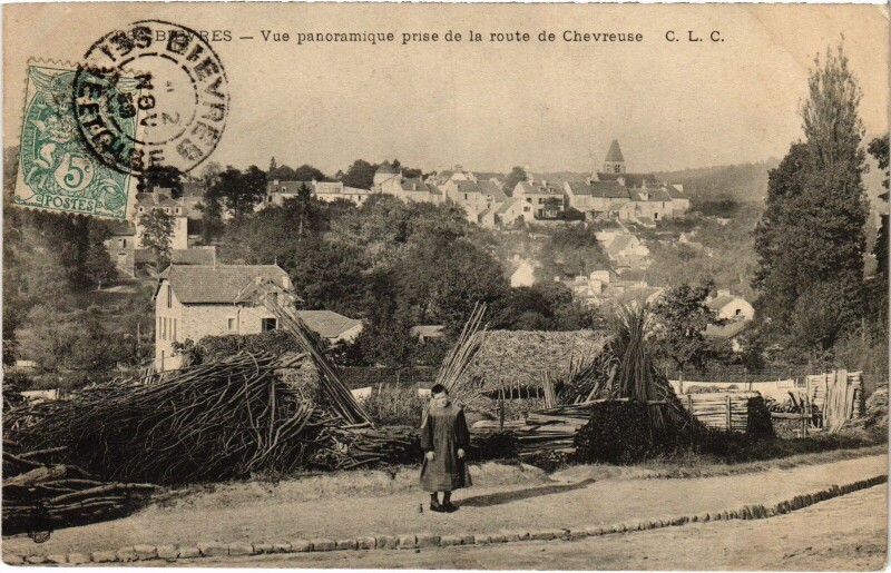Carte postale ancienne Bievres Vue panoramique prise de la route France
