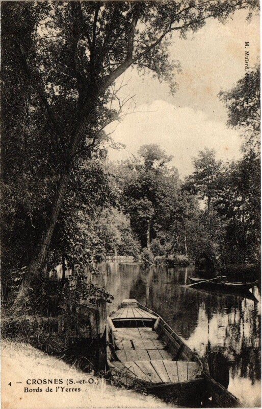 Carte postale ancienne Crosnes Bords de l'Yerres France à Crosne
