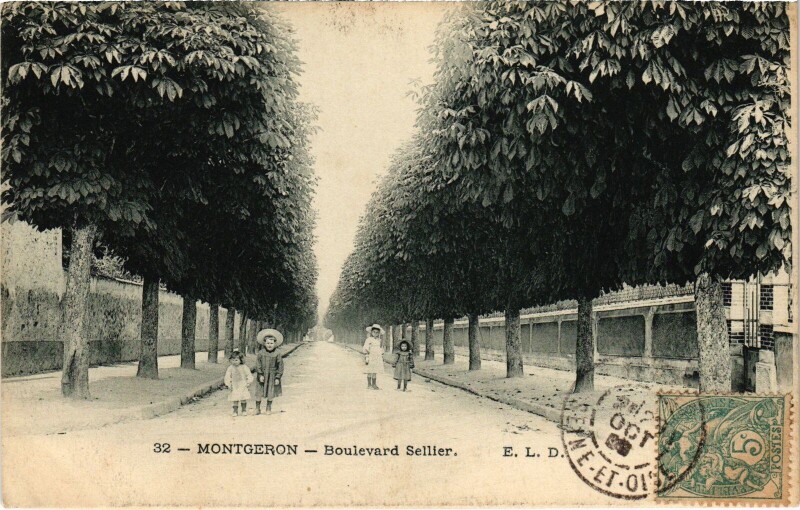 Carte postale ancienne Montgeron Boulevard Sellier France à Montgeron