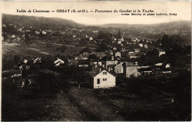 Carte postale ancienne Orsay Panorama du Guichet et la Truche France à Orsay