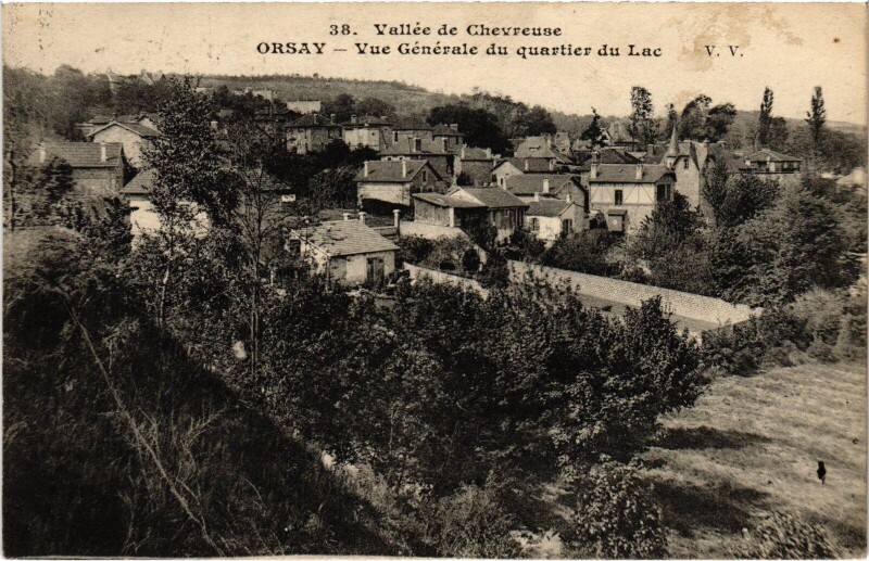 Carte postale ancienne Orsay Vue Generale du quartier du Lac France à Orsay
