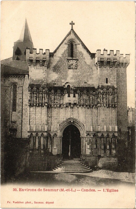 Carte postale ancienne Candes Eglise