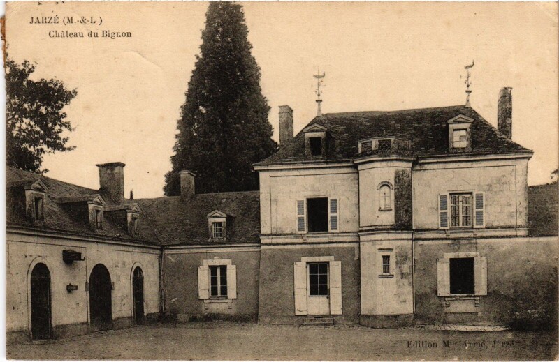 Carte postale ancienne Jarzé Chateau du Bignon