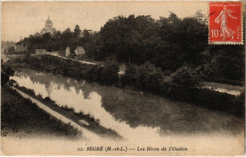 Carte postale ancienne Segré Les Rives de l'oudon