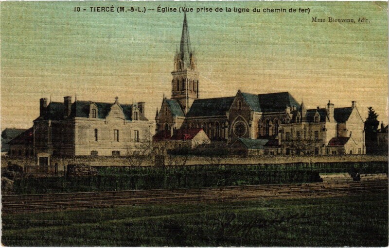 Carte postale ancienne Tiercé Eglise à Tiercé