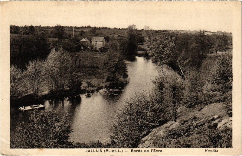Carte postale ancienne Jallais Bords de l'Evre