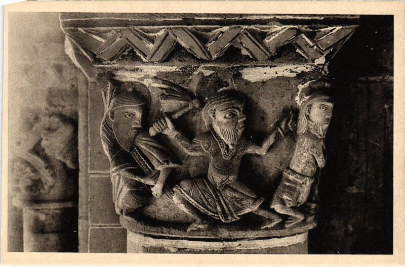 Carte postale ancienne Eglise de Cunault Pilier