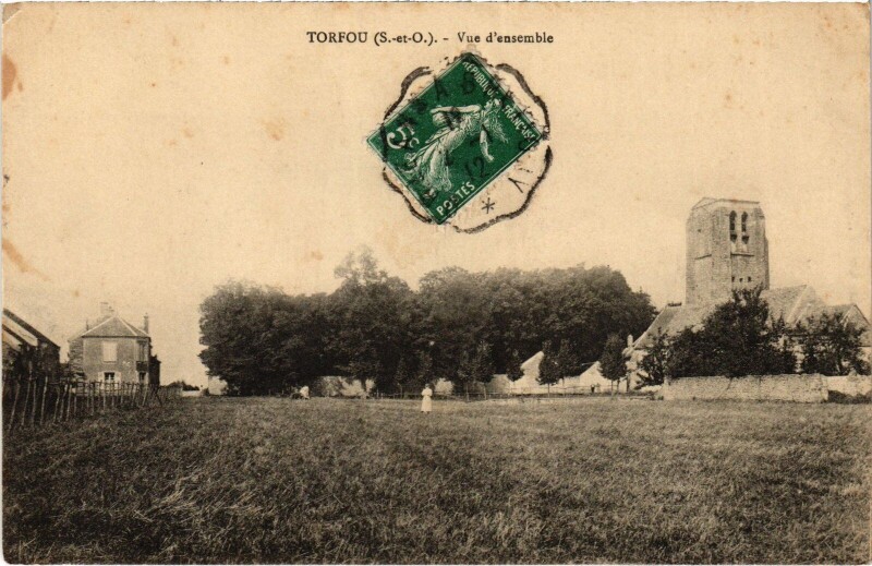 Carte postale ancienne Torfou Vue d'ensemble France à Torfou