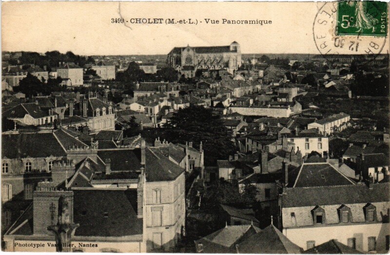 Carte postale ancienne Cholet vue panoramique à Cholet