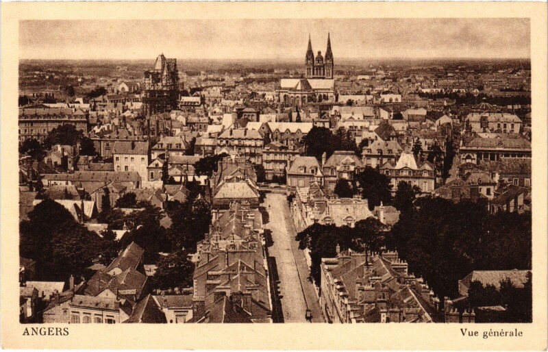Carte postale ancienne Angers vue générale à Angers