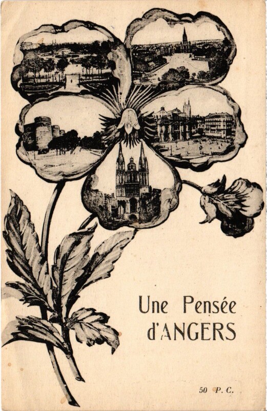Carte postale ancienne Une Pensée de Angers à Angers