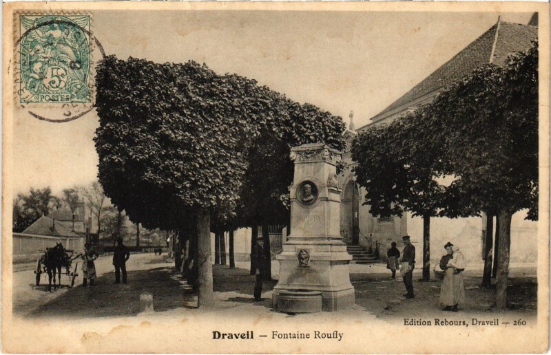 Carte postale ancienne Draveil Fontaine Rouffy France à Draveil