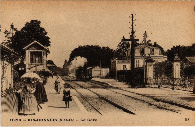 Carte postale ancienne Ris Orangis La Gare France à Ris-Orangis