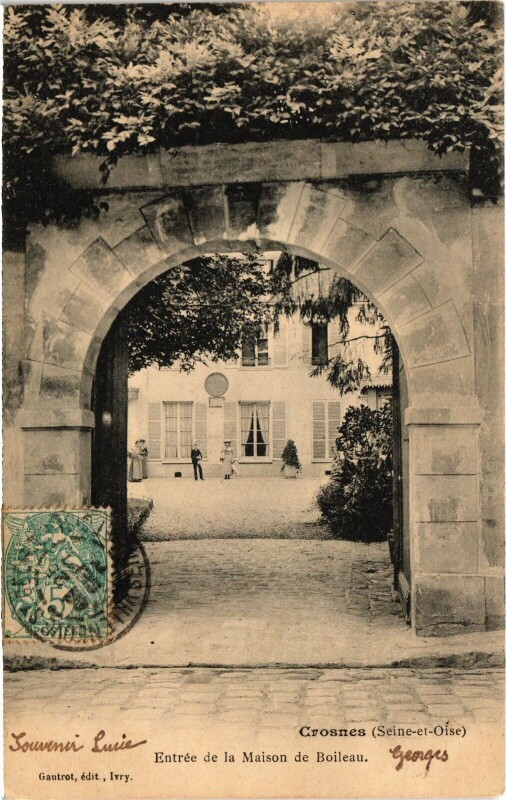 Carte postale ancienne Crosnes Entree de la Maison de Boileau France à Crosne