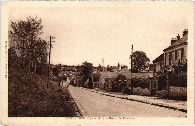 Carte postale ancienne Saint-Cheron Route de Dourdan France à Dourdan