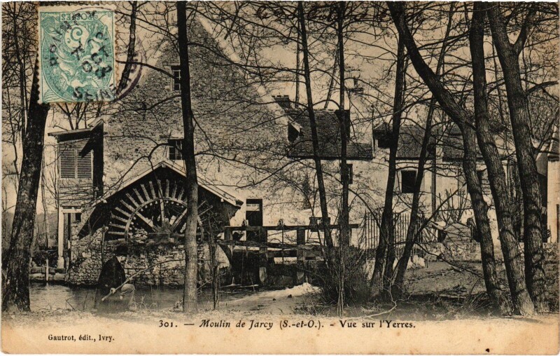 Carte postale ancienne Moulin de Jarcy Vue sur l'Yerres France à Yerres