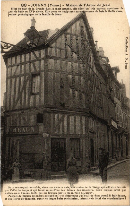 Carte postale ancienne Joigny maison de l'Arbre de Jessé à Joigny