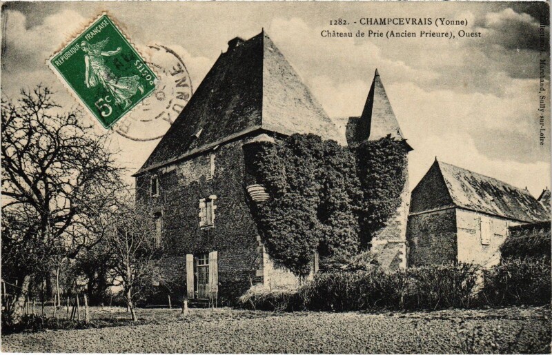 Carte postale ancienne Champcevrais Chateau de prie à Champcevrais
