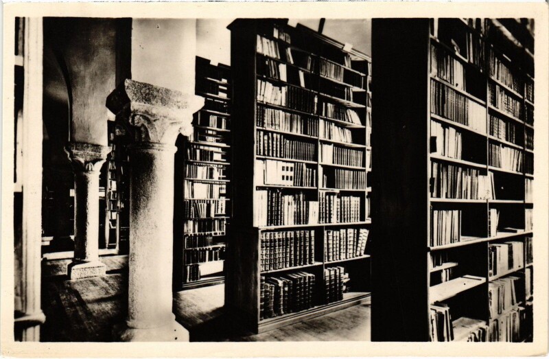 Carte postale ancienne Abbaye de La Pierre-qui-Vire Bibliotheque Library