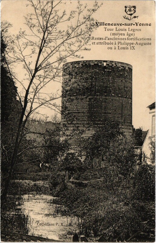 Carte postale ancienne Villeneuve-sur-Yonne Tour Louis Legros à Villeneuve-sur-Yonne
