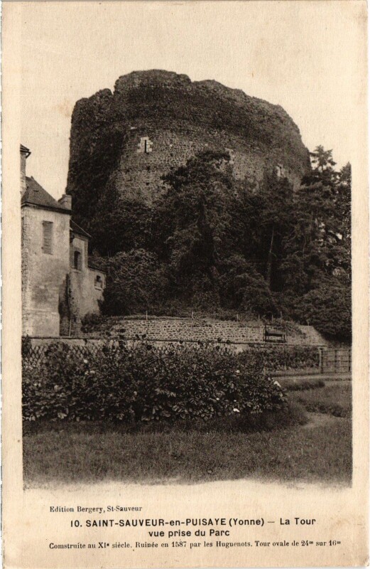 Carte postale ancienne Saint-Sauveur-en-Puisaye la tour à Saint-Sauveur-en-Puisaye