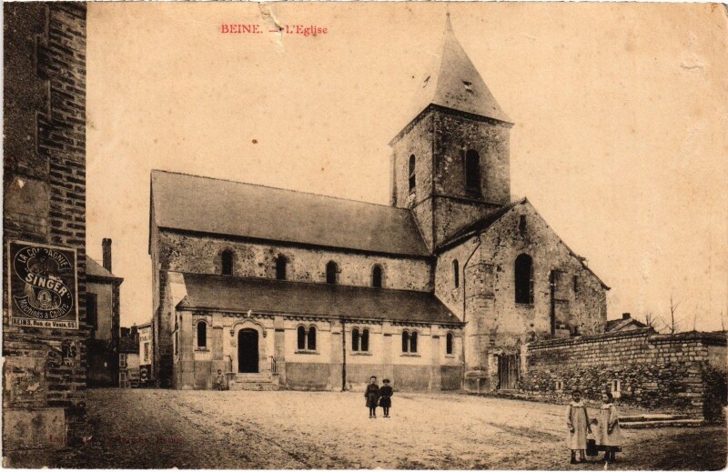 Carte postale ancienne Beine Eglise à Beine