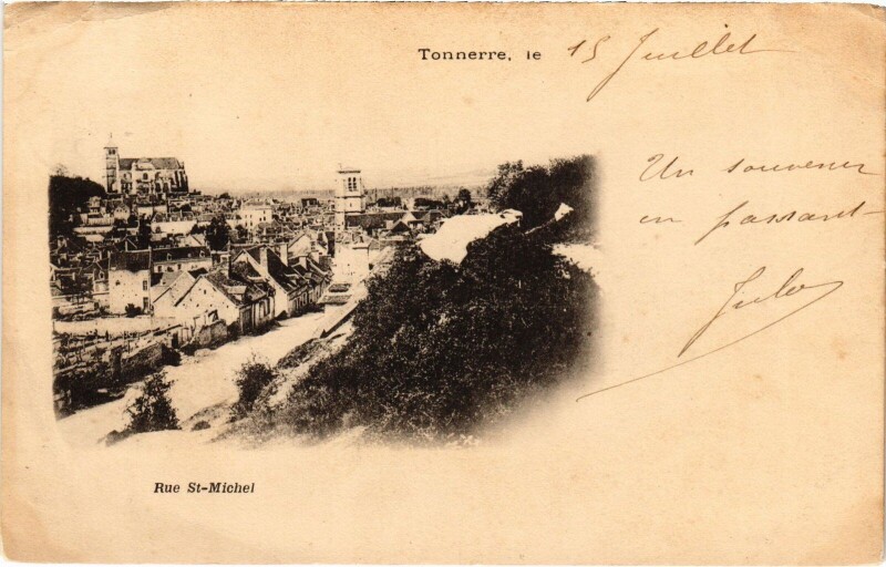 Carte postale ancienne Tonnerre Rue st-michel à Tonnerre