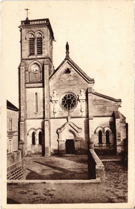 Carte postale ancienne Pourrain eglise à Pourrain