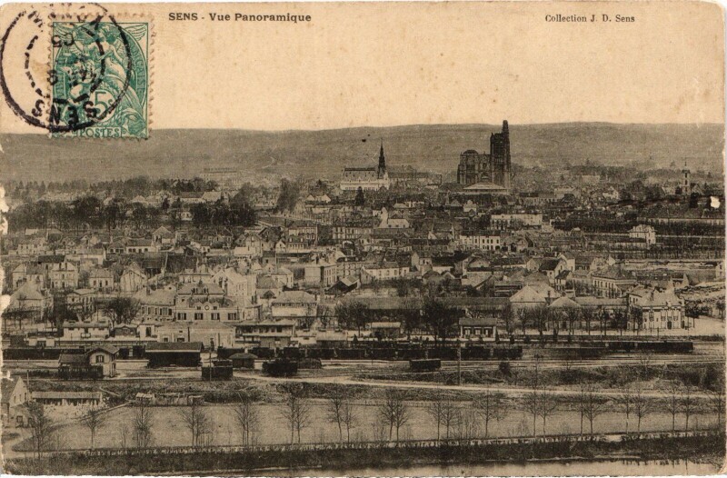 Carte postale ancienne Sens vue panoramique