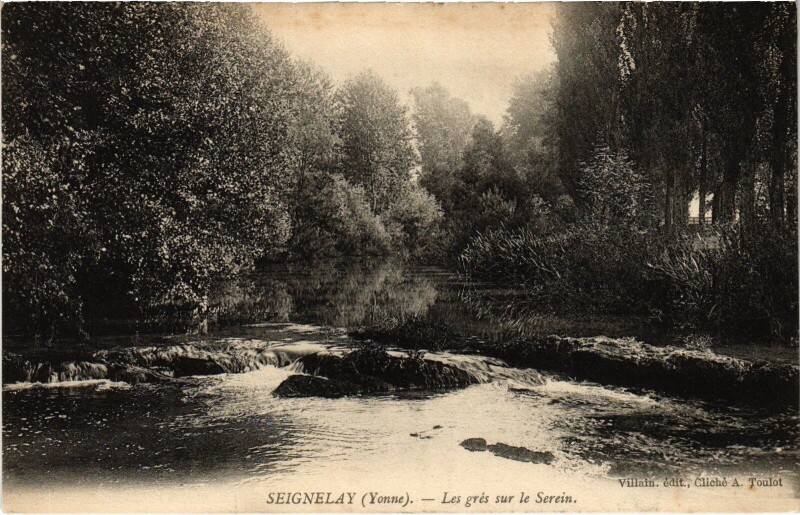 Carte postale ancienne Seignelay Les grés sur le Serein à Seignelay