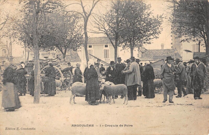 Carte postale ancienne Angouleme - Croquis De Foire