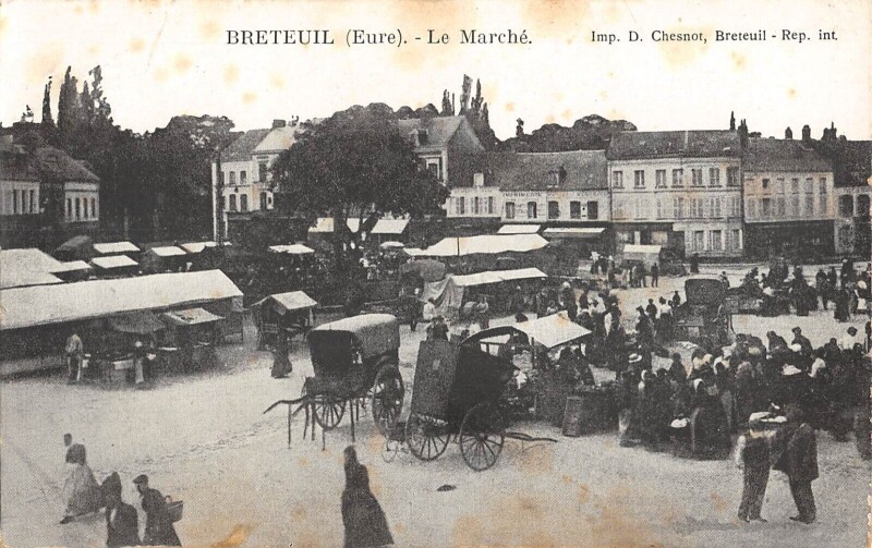 Carte postale ancienne Breteuil - Le Marche - cliché rare à Breteuil