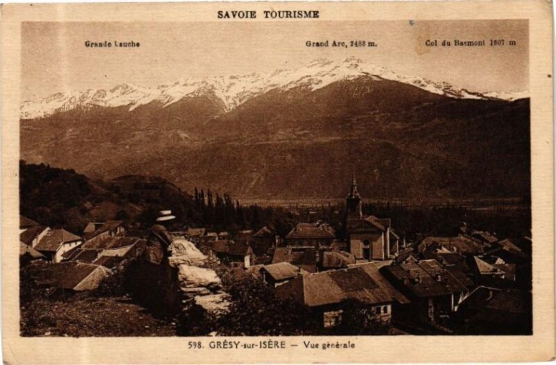 Carte postale ancienne Gresy-sur-Isere - Vue générale à Grésy-sur-Isère