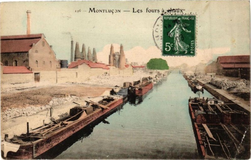 Carte postale ancienne Montlucon - Les fours a chaux à Montluçon