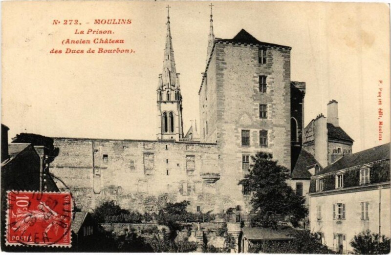 Carte postale ancienne Moulins - La Prison à Moulins