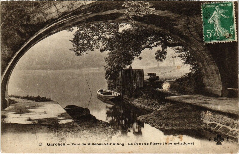Carte postale ancienne Garches Parc de Villeneuve-l'Etang France à Garches