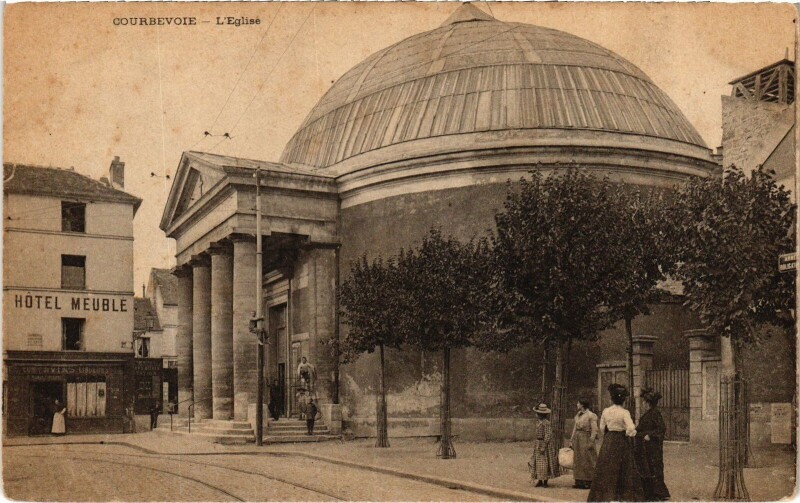 Carte postale ancienne Courbevoie L'Eglise France à Courbevoie