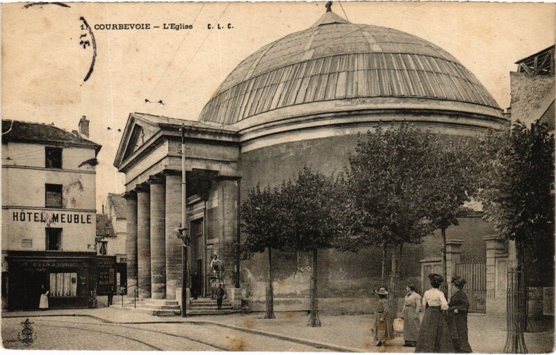 Carte postale ancienne Courbevoie L'Eglise France à Courbevoie