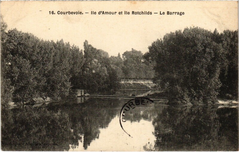 Carte postale ancienne Courbevoie Ile d'Amour et Ile Rotchilds France à Courbevoie