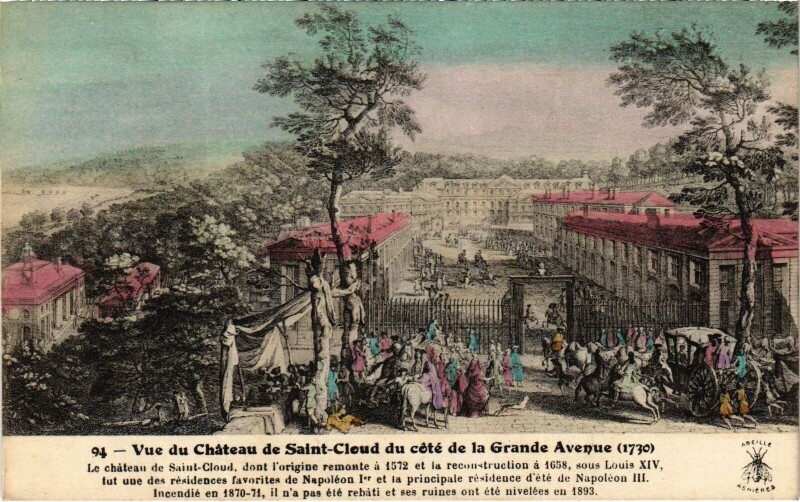 Carte postale ancienne Saint-Cloud Vue du Chateau et Grande Avenue France à Saint-Cloud
