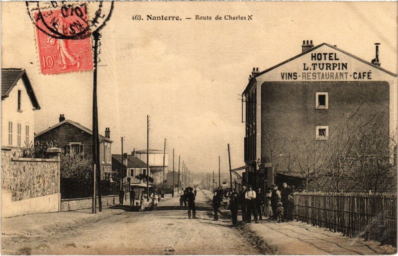 Carte postale ancienne Nanterre Route de Charles X France à Nanterre