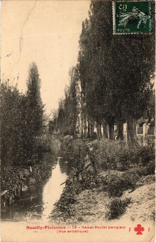 Carte postale ancienne Neuilly-Plaisance Canal Poulet Langiais France à Neuilly-Plaisance