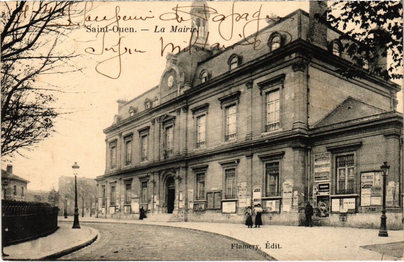 Carte postale ancienne La Mairie à Saint-Ouen-sur-Seine