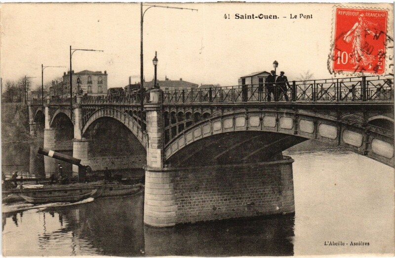 Carte postale ancienne Le Pont à Saint-Ouen-sur-Seine